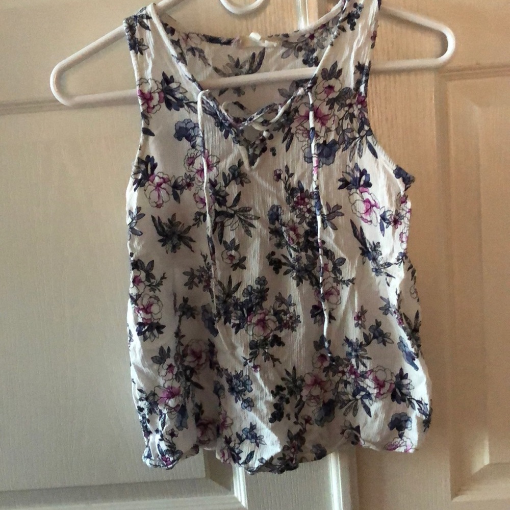 2 flower printed tank tops